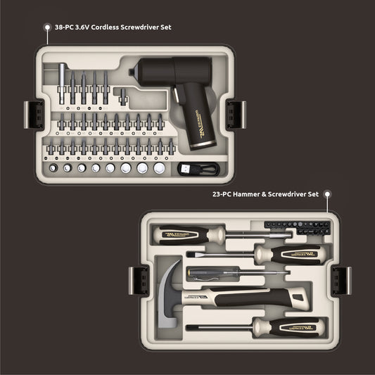 61-Piece Electric and Manual Tool Set